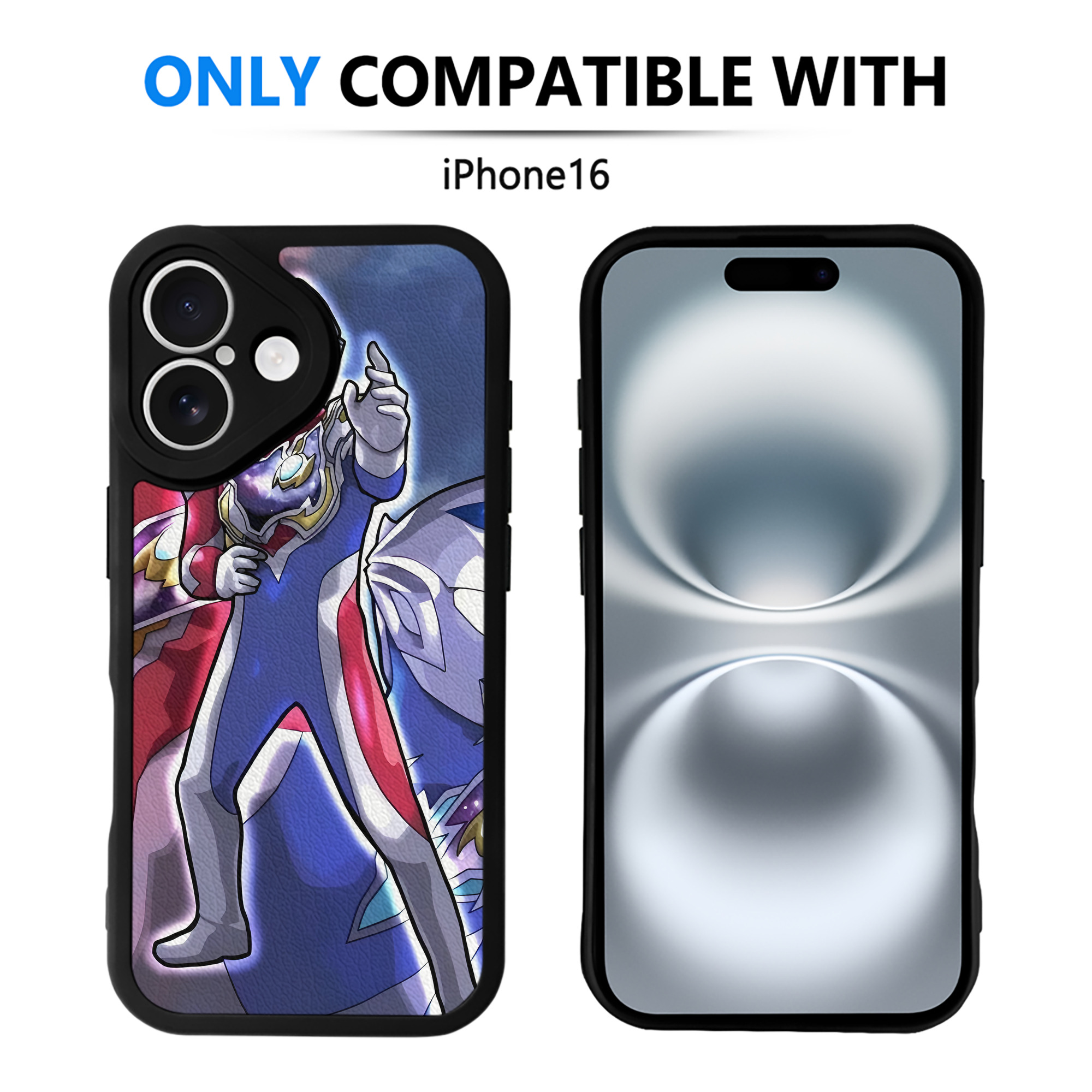 （画像用） ウルトラマン Ultraman 【iPhone 16シリーズ対応】シリコンスマホケース（レザー調） 材質：シリコン